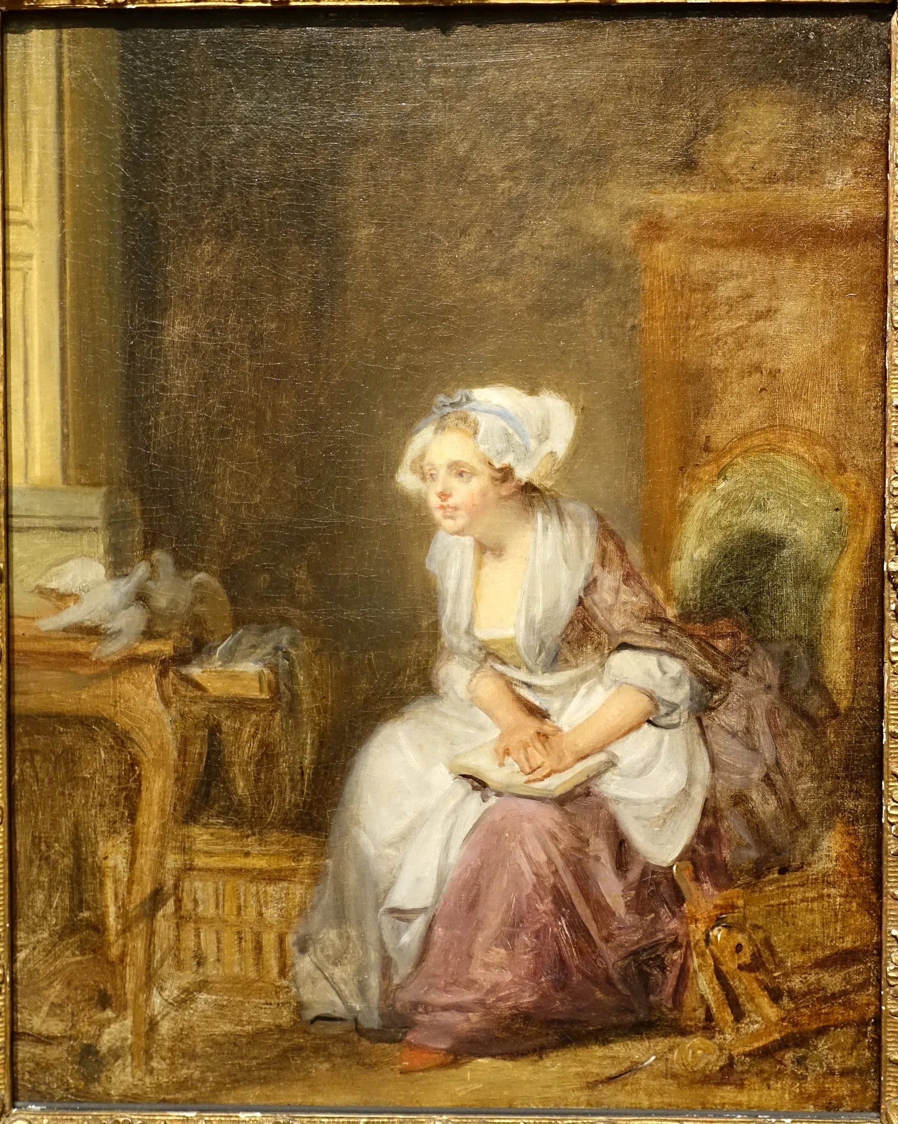 Première leçon d'amour - Jean-Baptiste Greuze image 1 tableau peint à l’huile sur toile