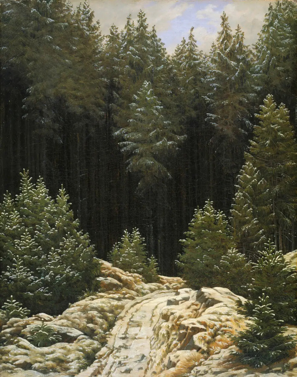 Première neige - Caspar David Friedrich image 1 reproduction de peinture à l’huile