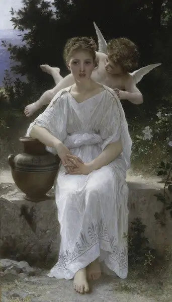 Première Rêverie - Bouguereau image 1 copie peinte à la main à l’huile