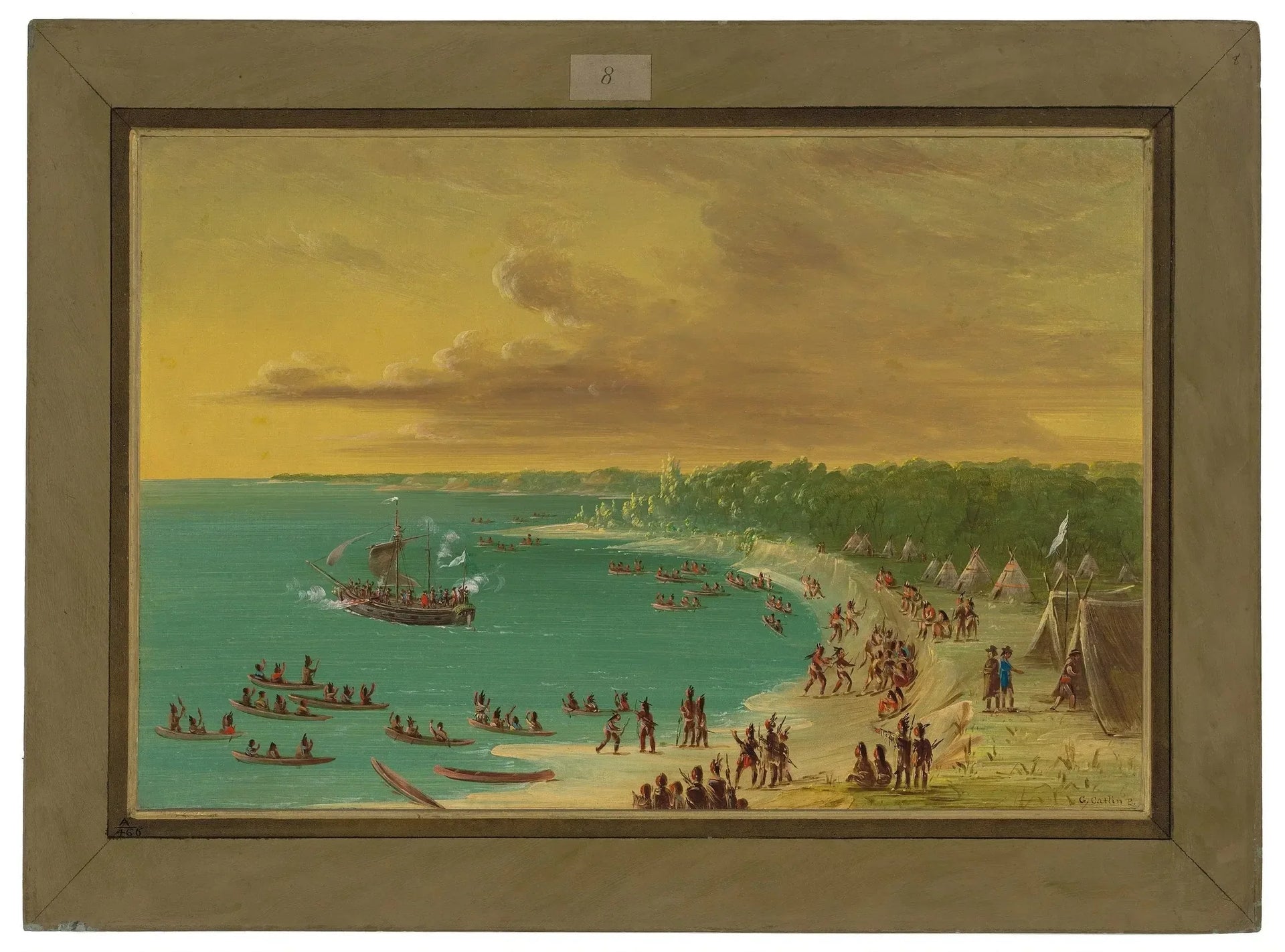 Première traversée du Griffin sur le lac Érié. 7 août 1679 - George Catlin image 1 reproduction de peinture à l’huile