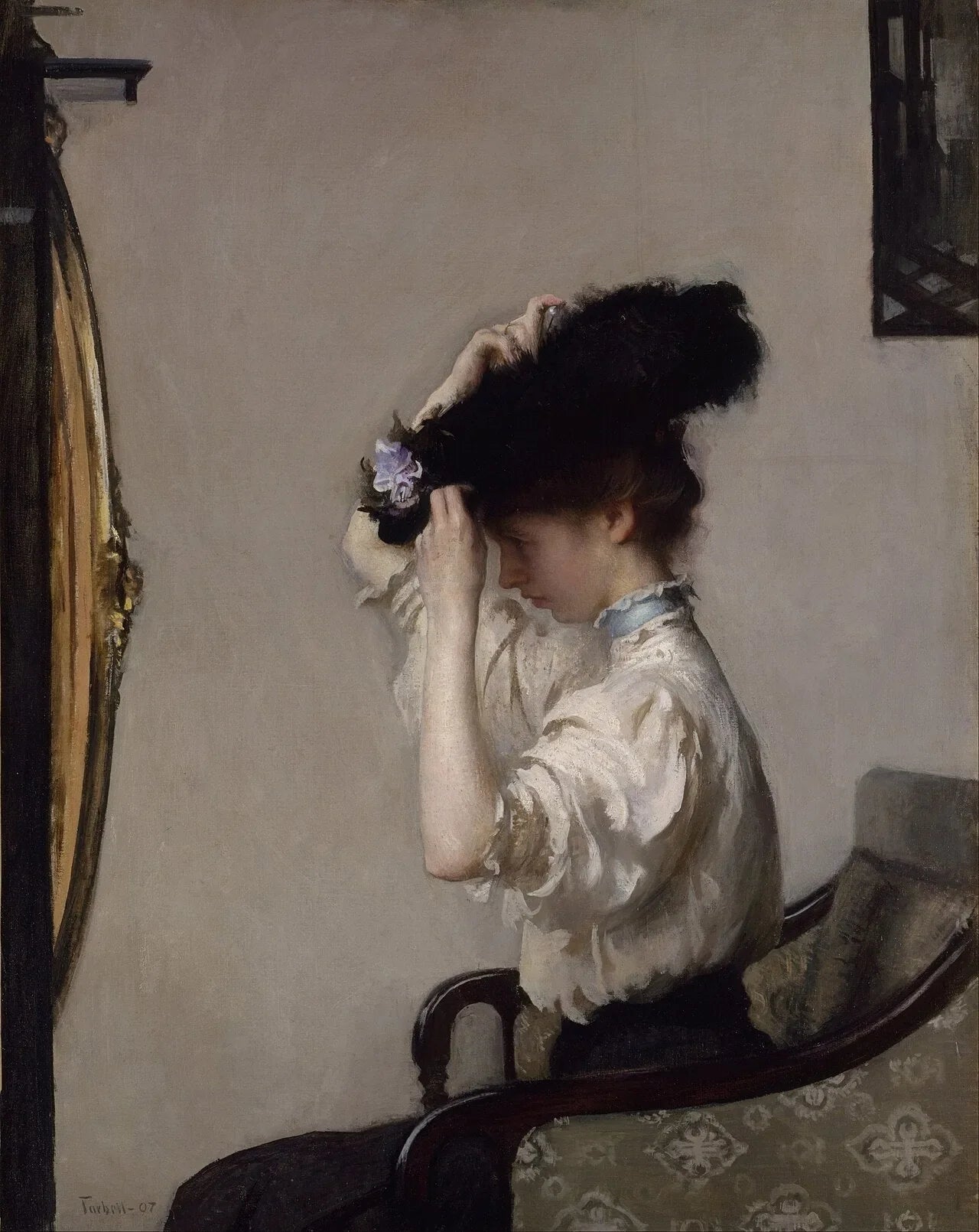 Préparation pour la matinée - Edmund Charles Tarbell image 1 reproduction de peinture à l’huile
