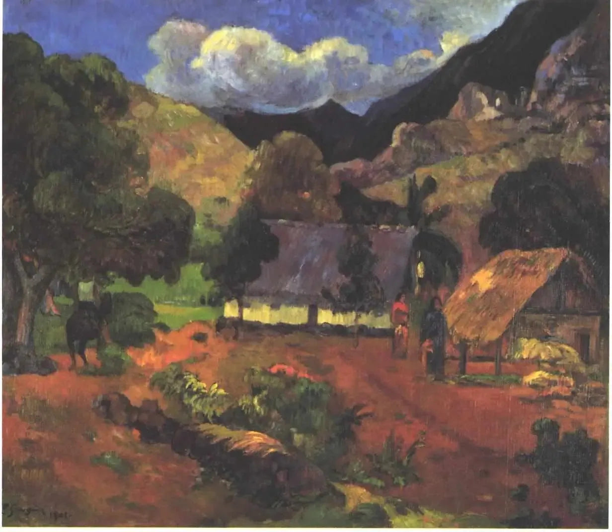 Près des huttes - Paul Gauguin image 1 tableau peint à l’huile sur toile