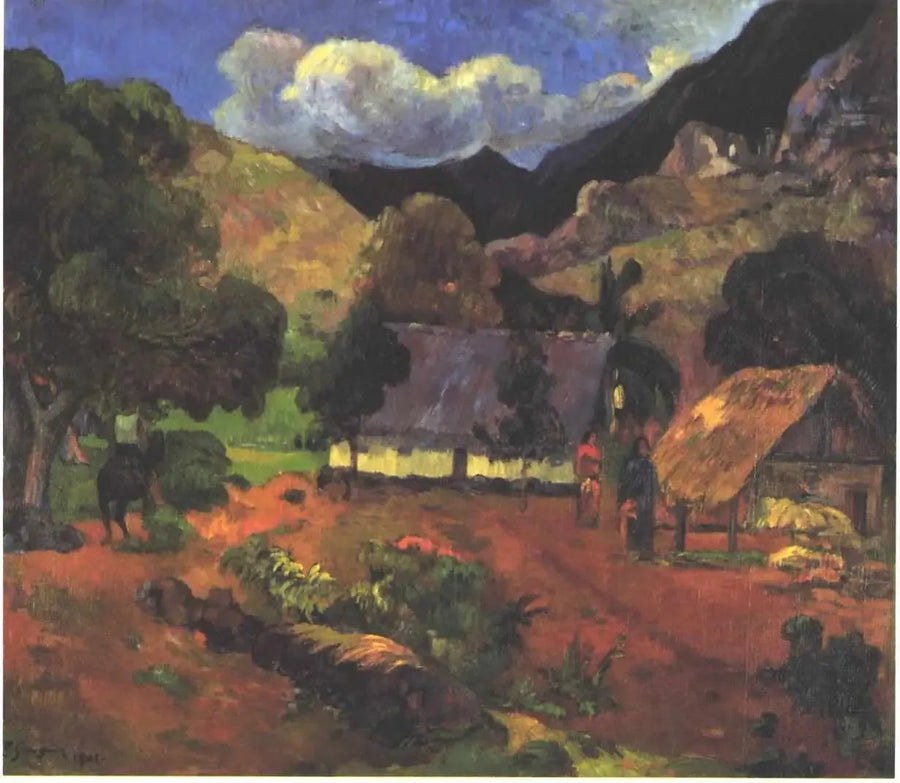 Près des huttes - Paul Gauguin