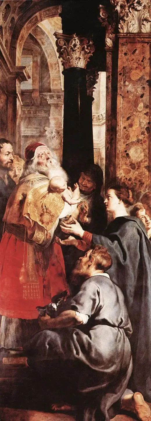 Présentation au Temple (panneau droit du tripyque) - Peter Paul Rubens image 1 copie de tableau peinte à la main