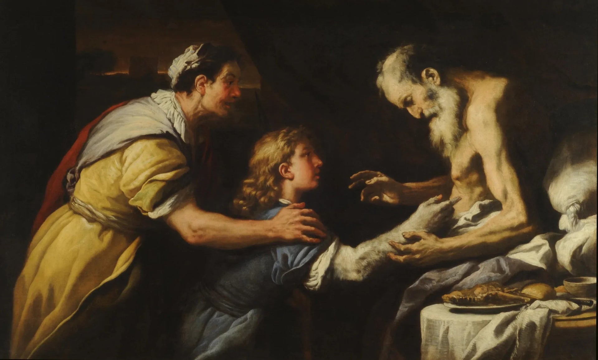 Présentation de Jacob à Isaac - Luca Giordano image 1 tableau peint à l’huile sur toile