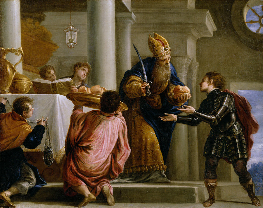 Le prêtre Ahimélec donne le pain et l'épée à David - Juan Antonio de Frías y Escalante