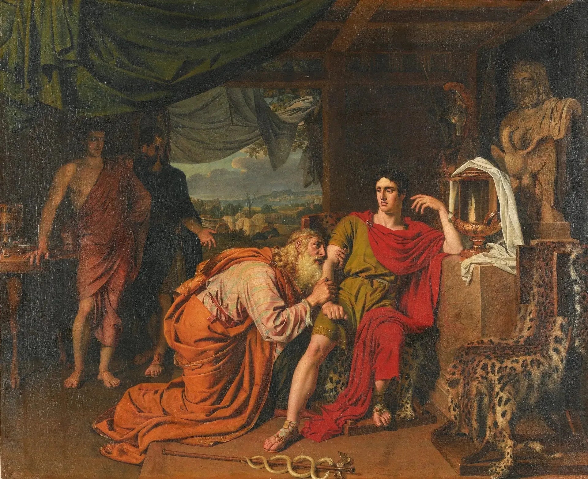 Priam demande à Achille de lui rendre le corps d'Hector - Alexandre Ivanov image 1 tableau peint à l’huile sur toile
