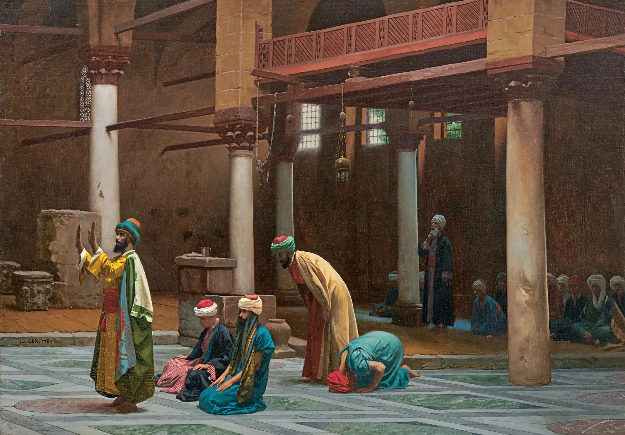 Prière à la mosquée - Jean-Léon Gérôme image 1 copie peinte à la main à l’huile