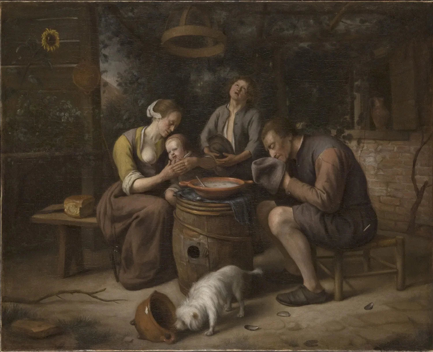 Prière avant le repas - Jan Steen image 1 copie de tableau peinte à la main