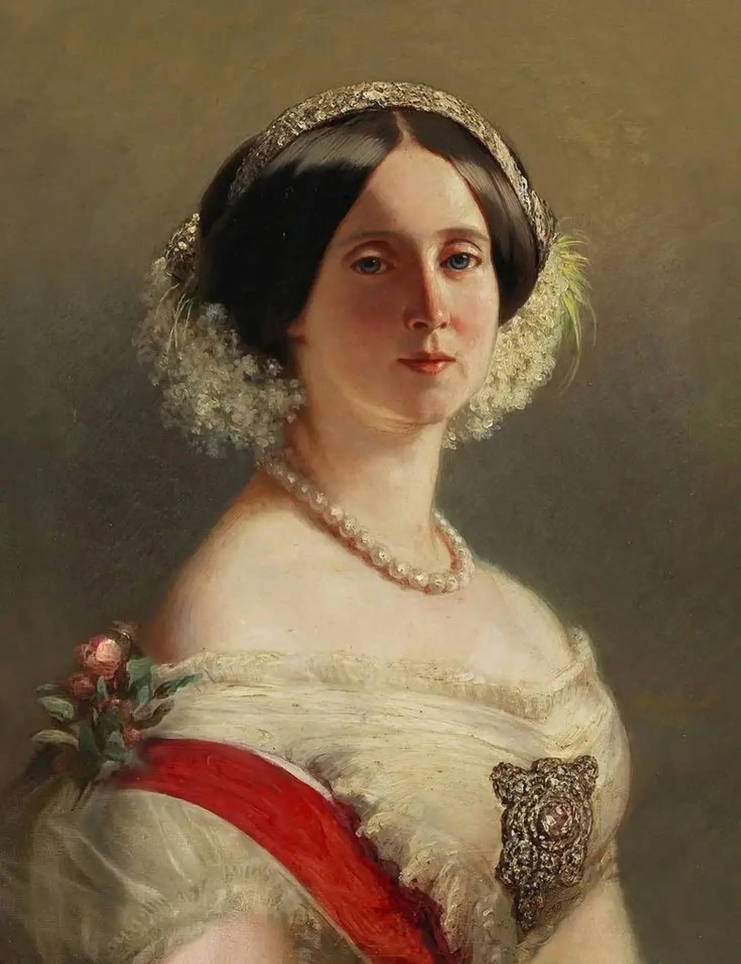 Princesse Augusta de Saxe-Weimar-Eisenach, plus tard reine de Prusse et impératrice allemande - Franz Xaver Winterhalter image 1 tableau peint à l’huile sur toile