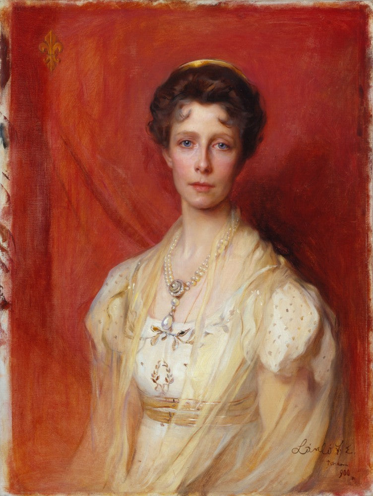 Princesse Maria Teresa de Hohenzollern, née princesse Bourbon-Deux-Siciles - Philip de László image 1 copie peinte à la main à l’huile