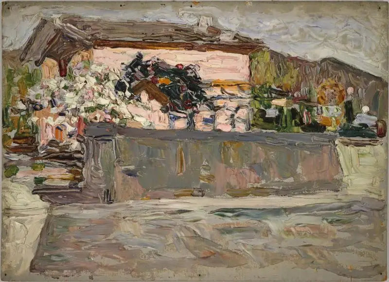 Printemps, aux environs d'Augsbourg - Vassily Kandinsky image 1 reproduction de peinture à l’huile
