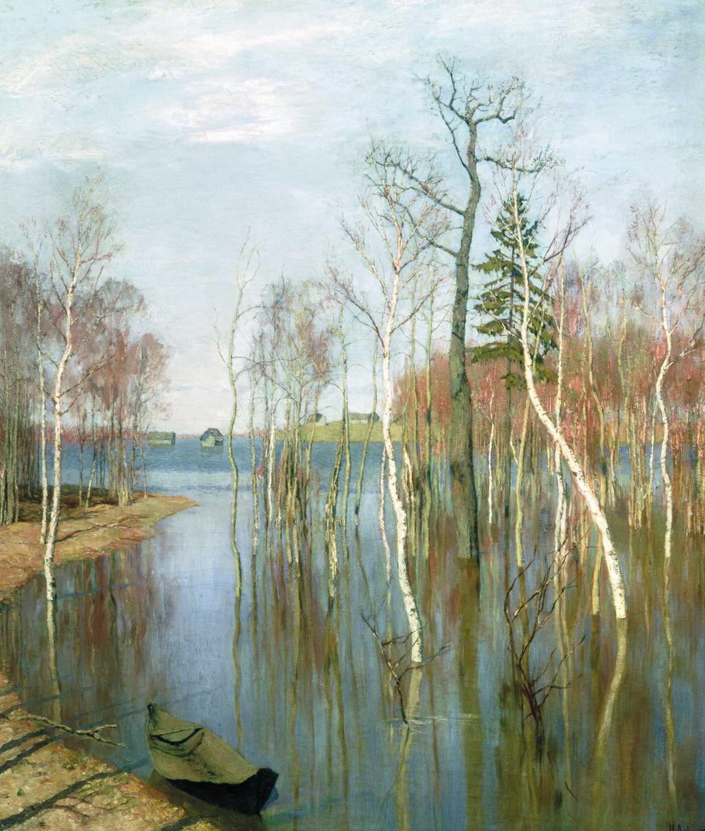 Printemps. Grandes Eaux - Isaac Levitan image 1 copie peinte à la main à l’huile