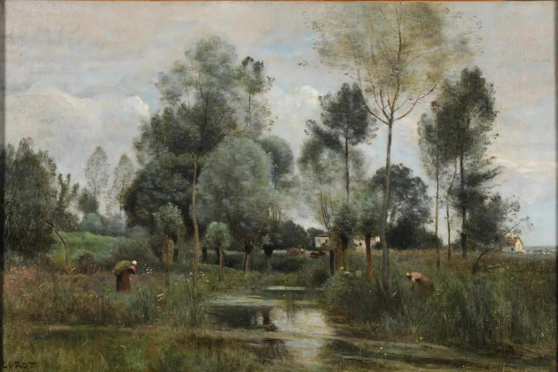 Printemps. La Saulaie - Jean-Baptiste Camille Corot image 1 reproduction d’œuvre d’art à l’huile
