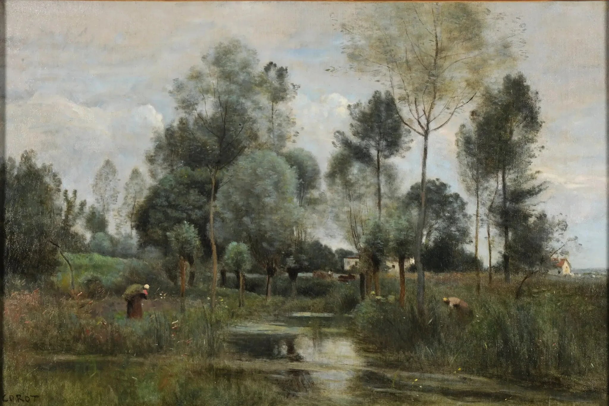 Printemps. La Saulaie - Jean-Baptiste Camille Corot image 1 reproduction d’œuvre d’art à l’huile