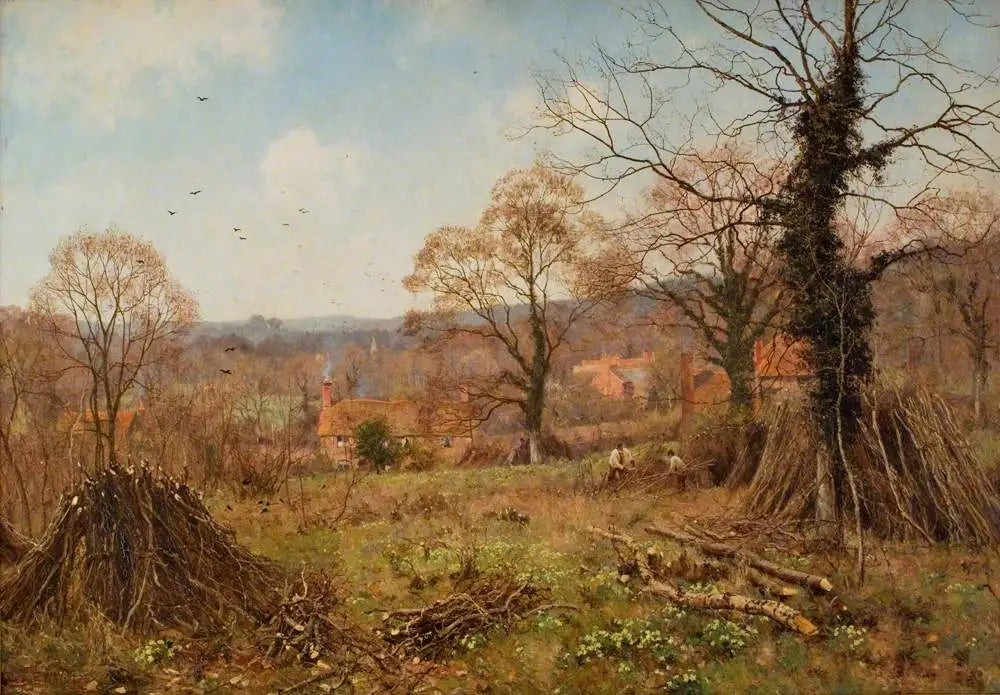 Printemps (Le repaire du printemps est le Primrose Brae) - Edward Wilkins Waite image 1 tableau peint à l’huile sur toile