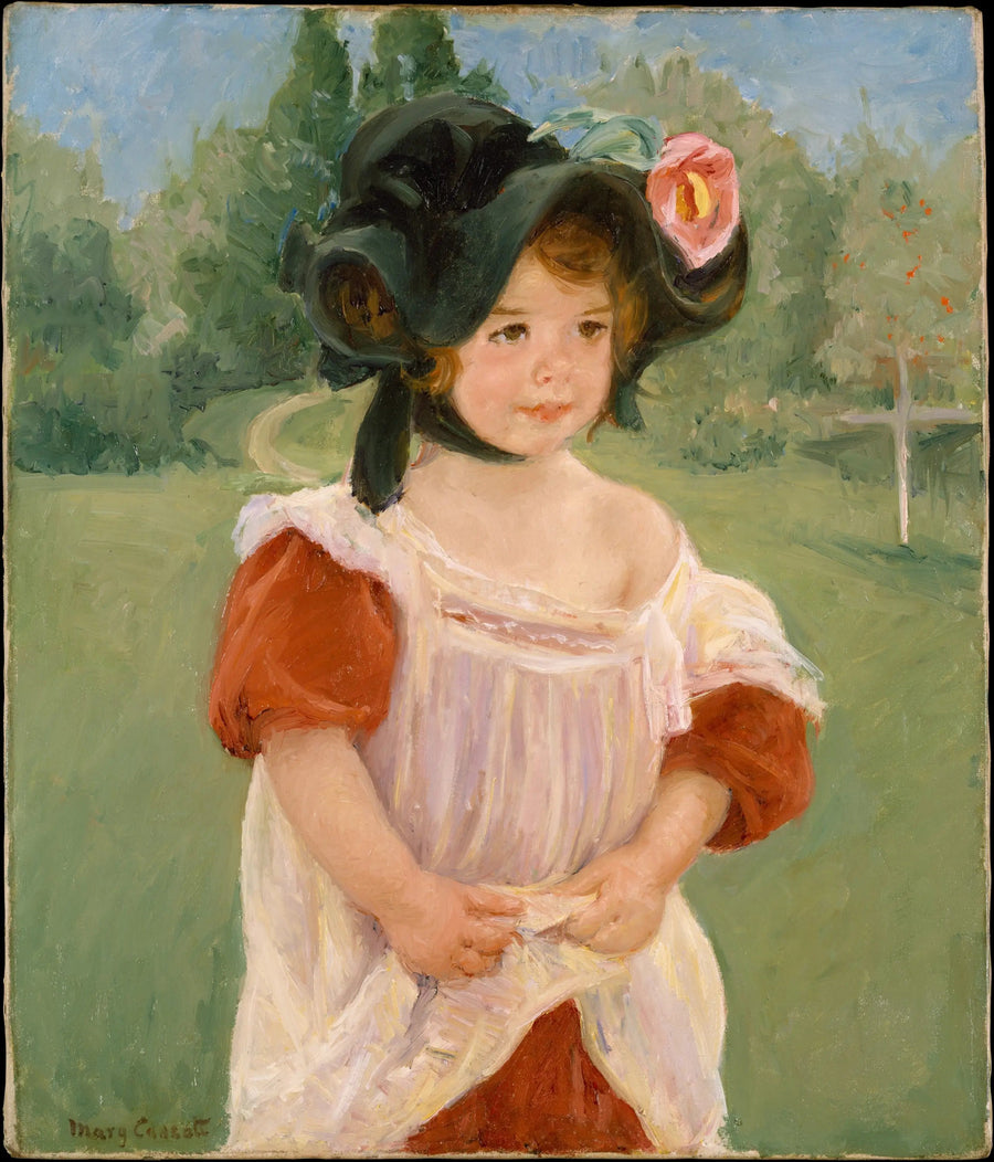 Printemps : Margot debout dans un jardin (Fillette dans un jardin) - Mary Cassatt