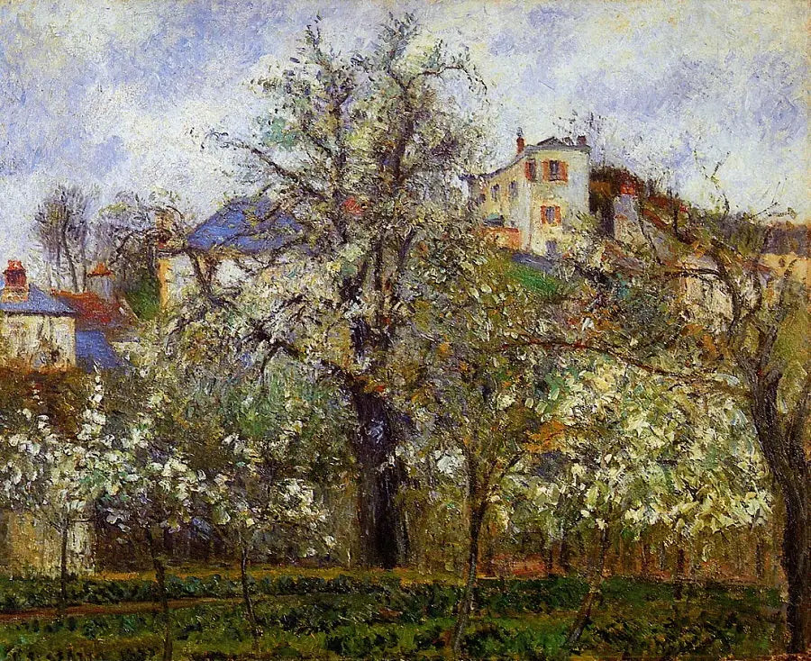 Printemps. Pruniers en fleurs - Camille Pissarro image 1 tableau peint à l’huile sur toile