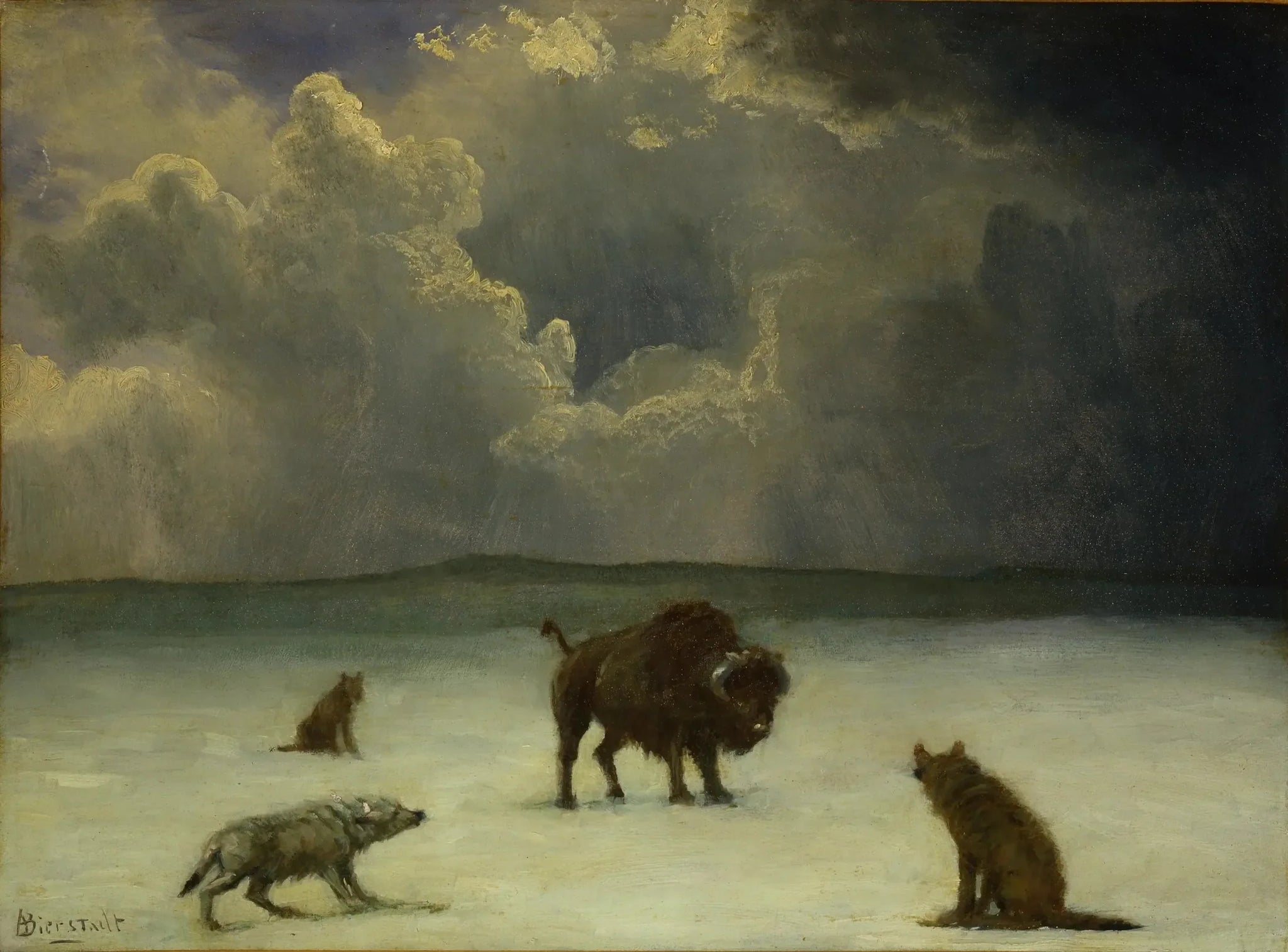 Pris au piège - Albert Bierstadt image 1 copie peinte à la main à l’huile