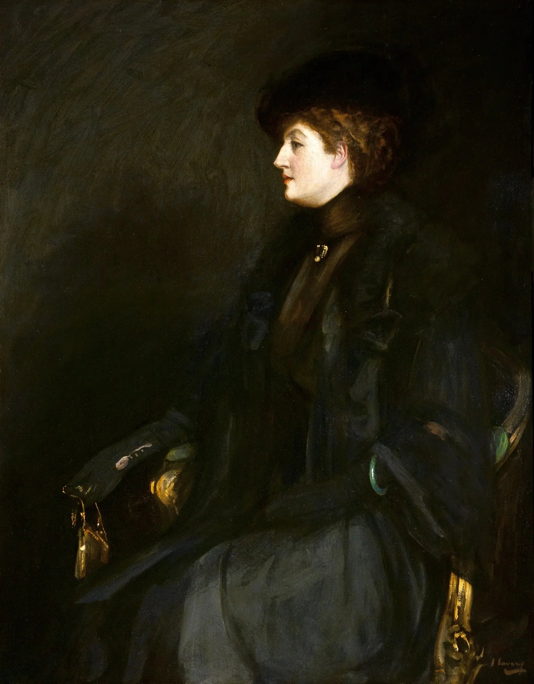 Priscilla (1870–1941), comtesse Annesley - John Lavery image 1 copie peinte à la main à l’huile