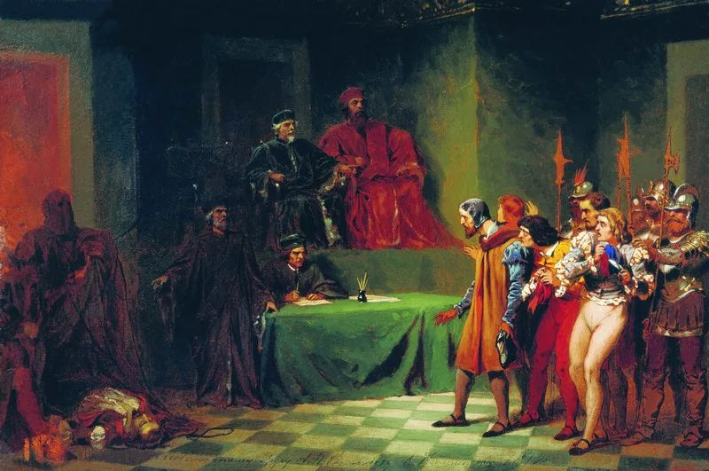 Procès vénitien, XVIe siècle - Fyodor Bronnikov image 1 reproduction artisanale de tableau