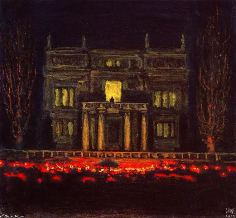 Procession aux Torches - Franz Von Stuck image 1 reproduction d’œuvre d’art à l’huile