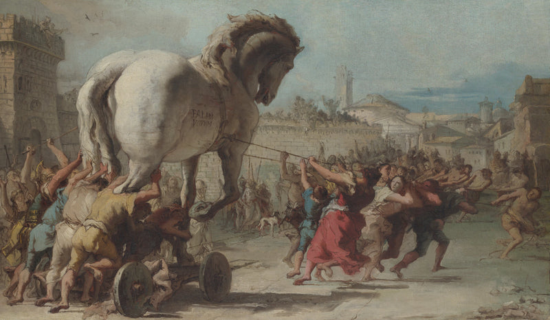 La procession du cheval de Troie à Troie - Giandomenico Tiepolo