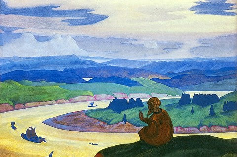 Procope le Juste en prière - Nicolas Roerich image 1 tableau peint à l’huile sur toile