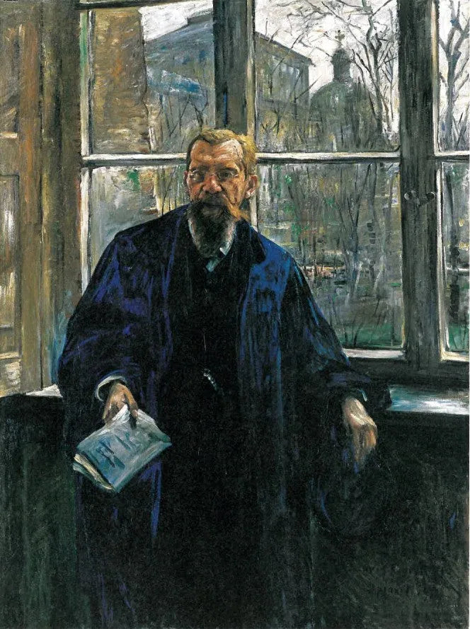 Professor Eduard Meyer in Dekanstracht im Dekanatszimmer der Universität Berlin - Lovis Corinth image 1 copie peinte à la main à l’huile