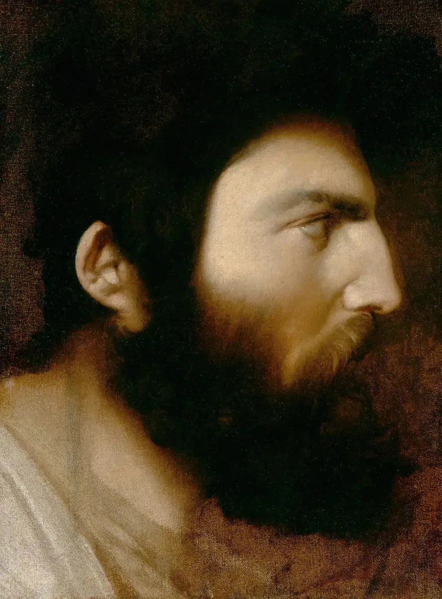 Profil dʼhomme barbu - Jean-Auguste-Dominique Ingres image 1 copie de tableau peinte à la main