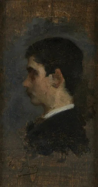Profil d'un jeune homme - Eva Gonzalès image 1 copie de tableau peinte à la main