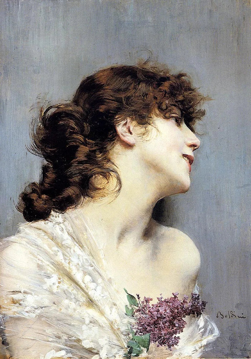 Profil d'une jeune femme - Giovanni Boldini image 1 copie peinte à la main à l’huile