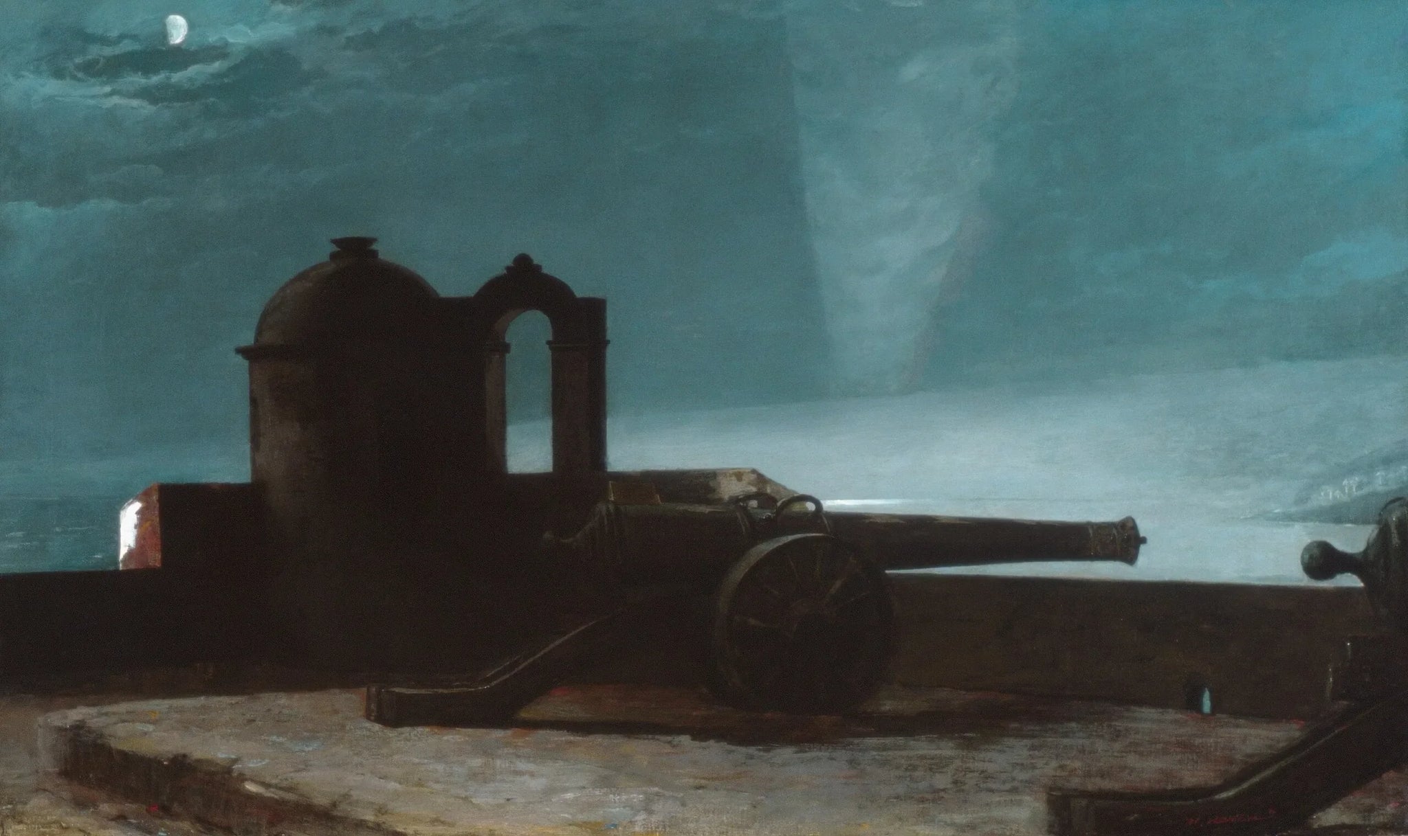 Projecteur sur l'entrée du port, Santiago de Cuba - Winslow Homer image 1 copie peinte à la main à l’huile