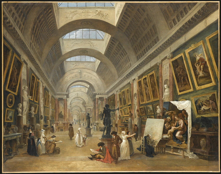 Projet pour éclairer la galerie du Musée par la voûte, et pour la diviser sans ôter la vue de la prolongation du local, dit aussi Projet pour la Transformation de la Grande Galerie. - Hubert Robert