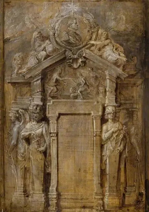 Projet pour la page de titre de la Pompa Introitus...Ferdinandi - Peter Paul Rubens