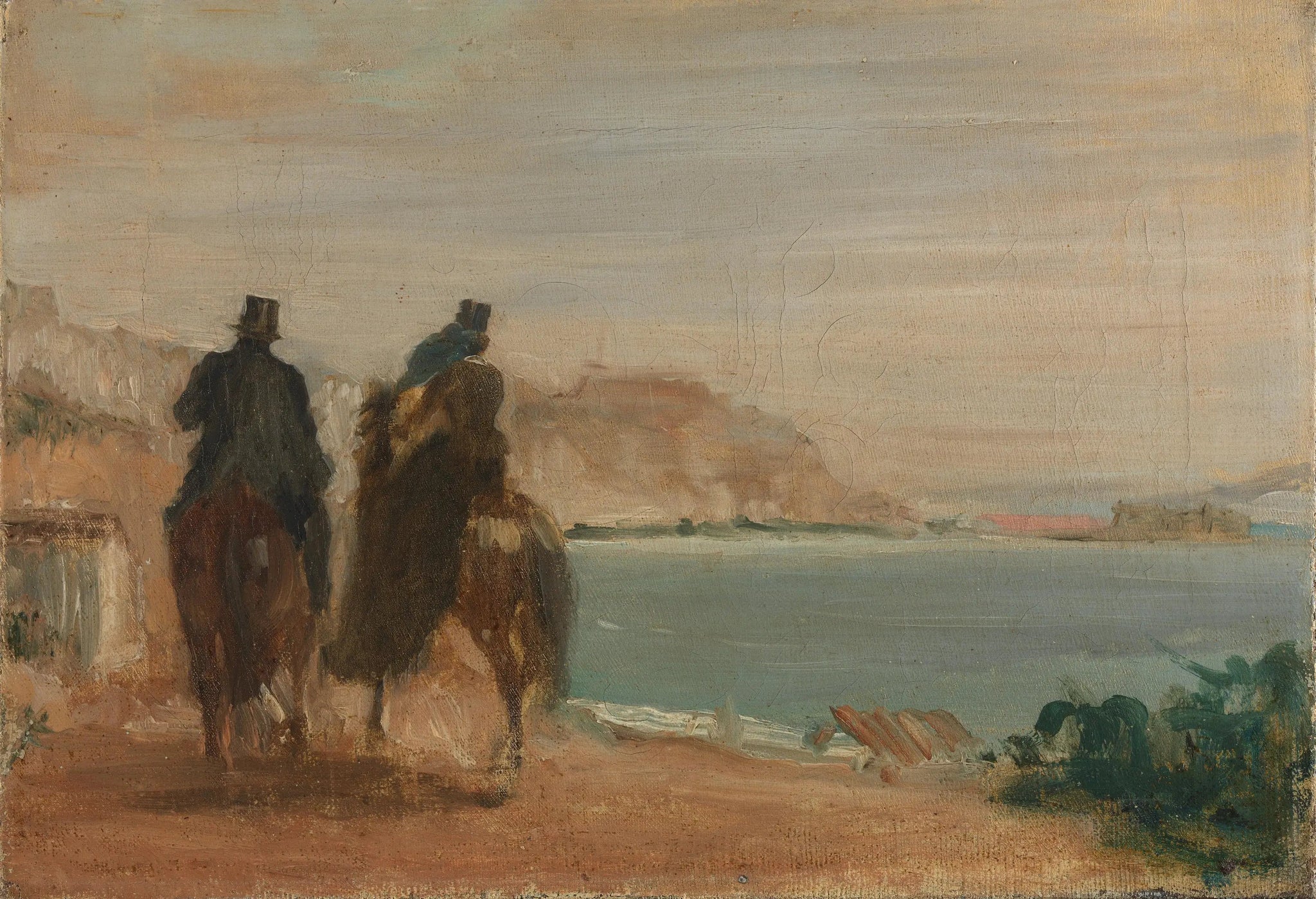 Promenade au bord de la mer - Edgar Degas image 1 copie peinte à la main à l’huile