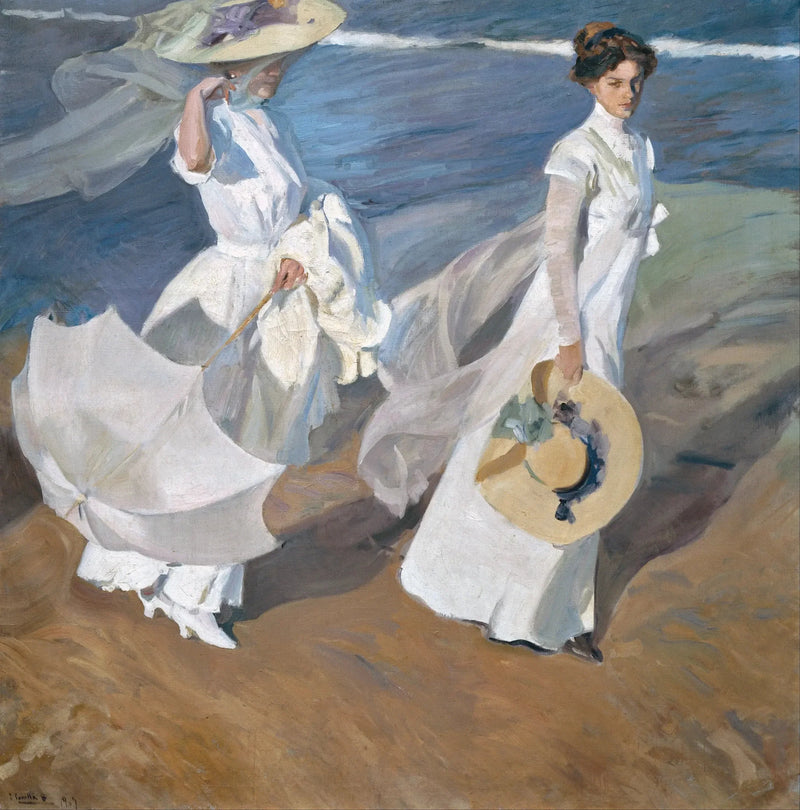Promenade au bord de la mer - Joaquín Sorolla