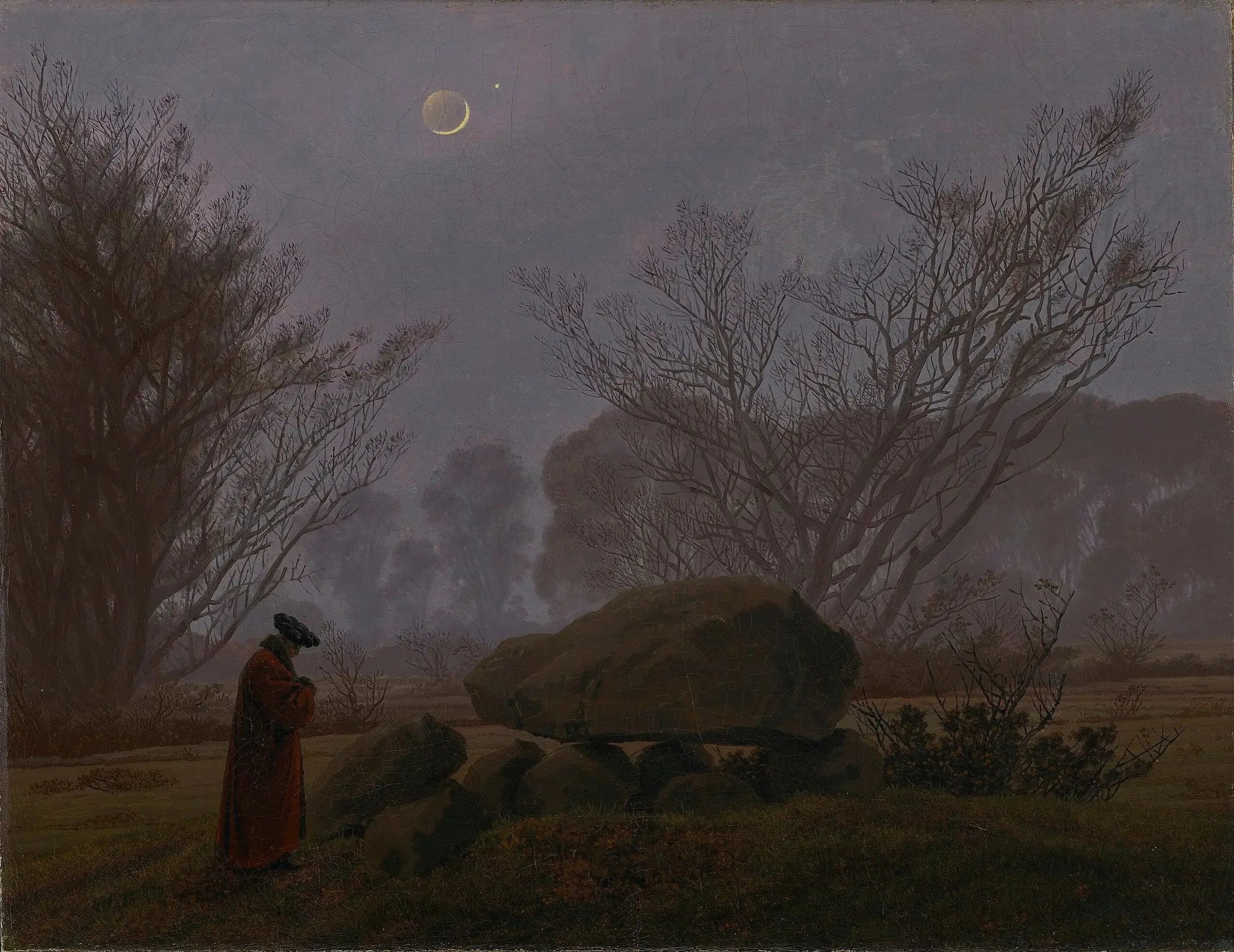 Promenade au crépuscule - Caspar David Friedrich image 1 copie peinte à la main à l’huile