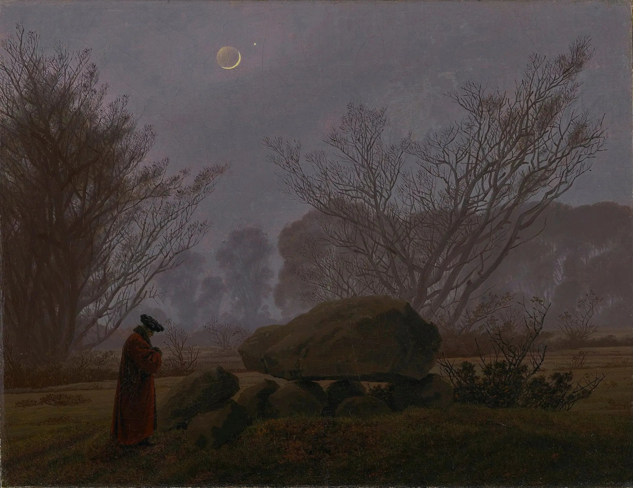 Promenade au crépuscule - Caspar David Friedrich image 1 copie peinte à la main à l’huile