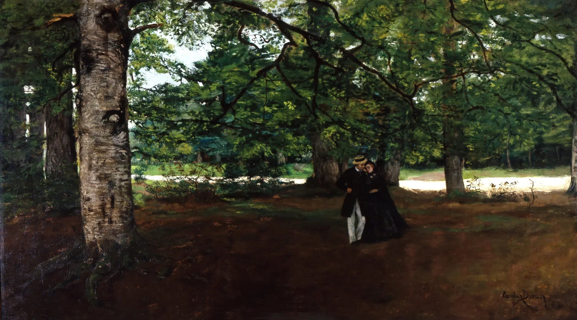 Promenade dans les bois - Carolus-Duran image 1 reproduction de peinture à l’huile