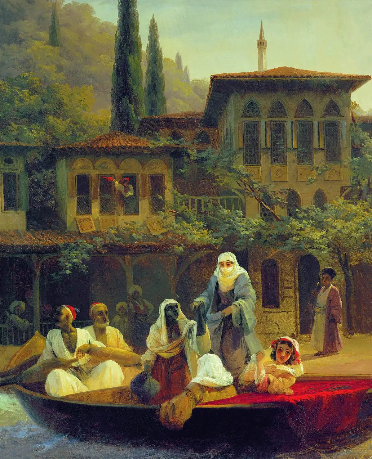Promenade en bateau par Kumkapi à Constantinople - Ivan Aïvazovski image 1 copie de tableau peinte à la main
