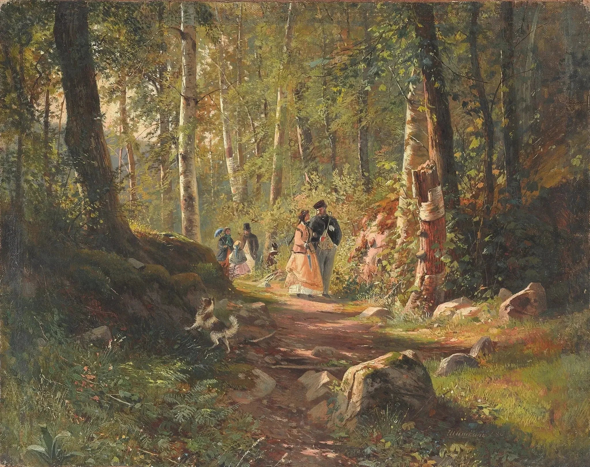 Promenade en forêt - Ivan Chichkine image 1 reproduction d’œuvre d’art à l’huile