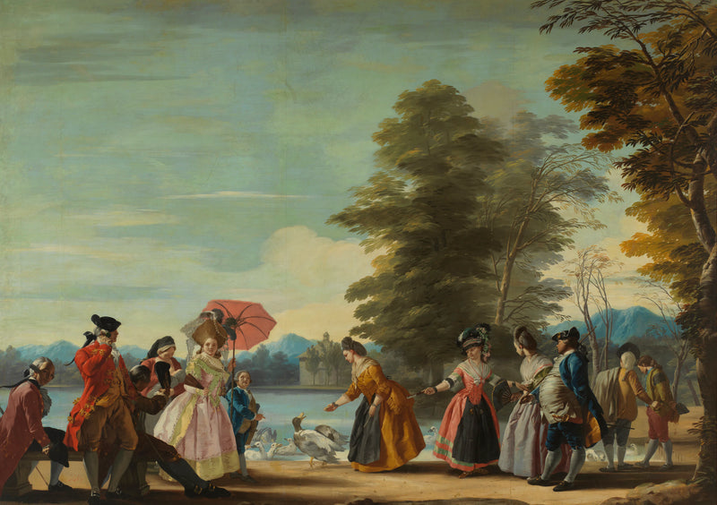 Une promenade sur les rives de l'étang du Retiro - José del Castillo