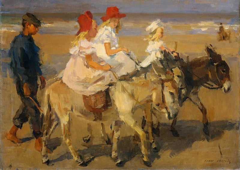 Promenades à dos d'âne sur la plage - Isaac Israëls