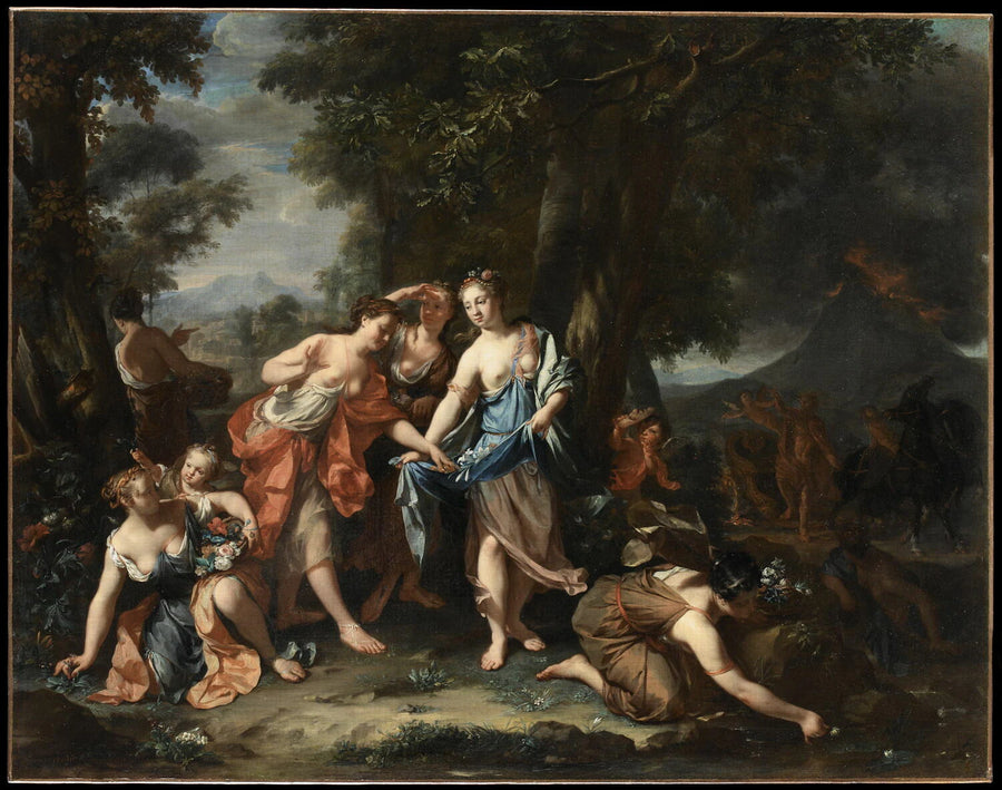 Proserpine, fille de Cérès, cueillant des fleurs avec ses compagnes dans la prairie d'Enna - Nicolaas Verkolje