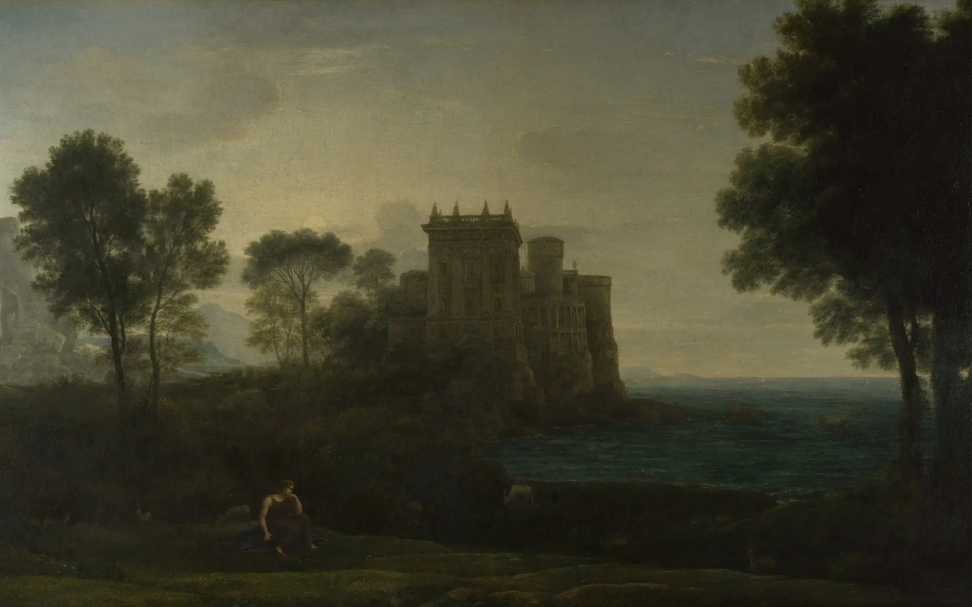 Psyché devant le palais de l'Amour - Claude Lorrain image 1 reproduction artisanale de tableau