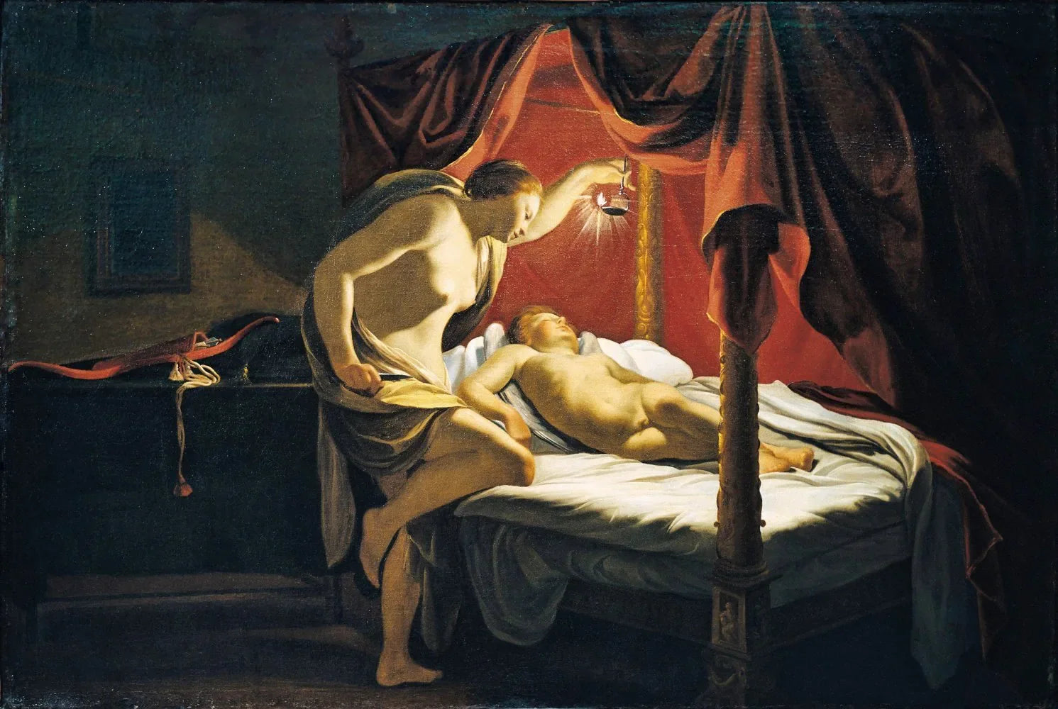 Psyché et l'Amour - Simon Vouet image 1 reproduction de peinture à l’huile