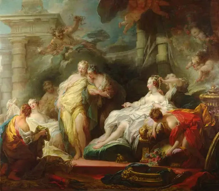 Psyché montrant à ses sœurs les présents de l'amour - Jean-Honoré Fragonard image 1 copie de tableau peinte à la main