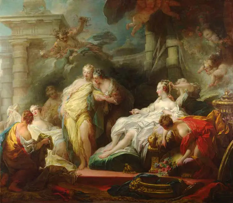 Psyché montrant à ses sœurs les présents de l'amour - Jean-Honoré Fragonard image 2 tableau peint à l’huile sur toile