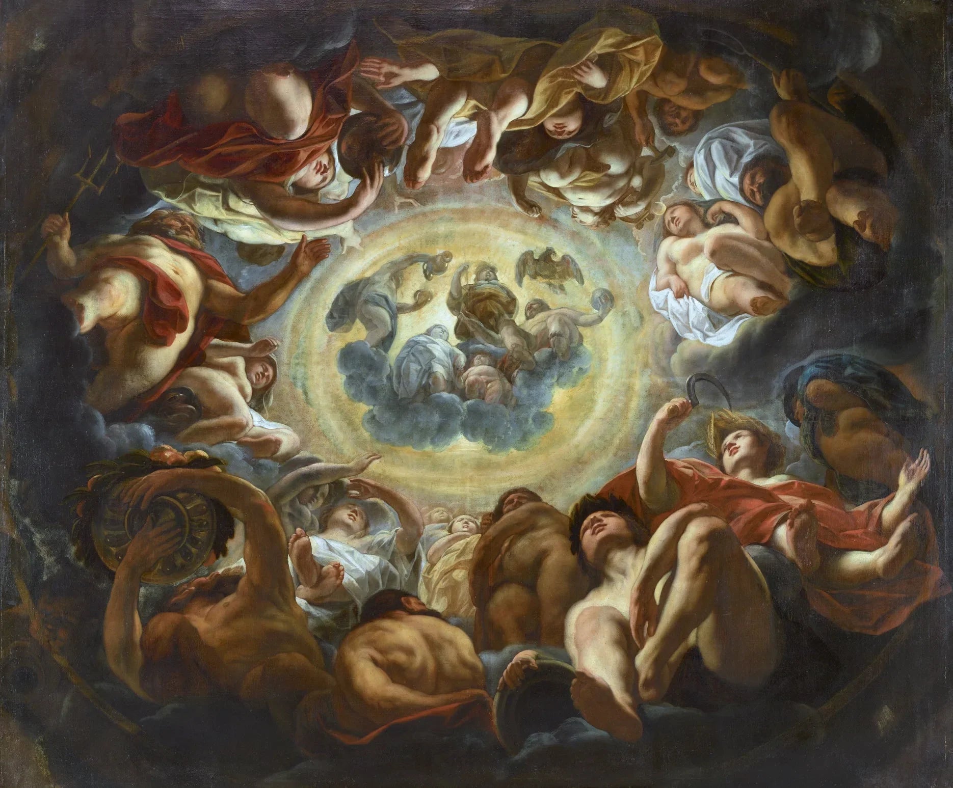 Psyché reçoit la coupe de l'immortalité sur l'Olympe - Jacob Jordaens image 1 reproduction d’œuvre d’art à l’huile